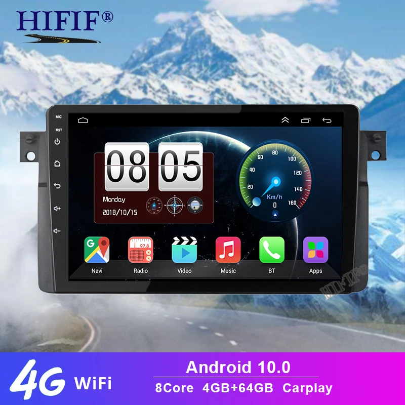 CARPLAY Android 10 авто стерео для BMW E46 M3 318/320/325/330/335 автомобильный радиоприемник с