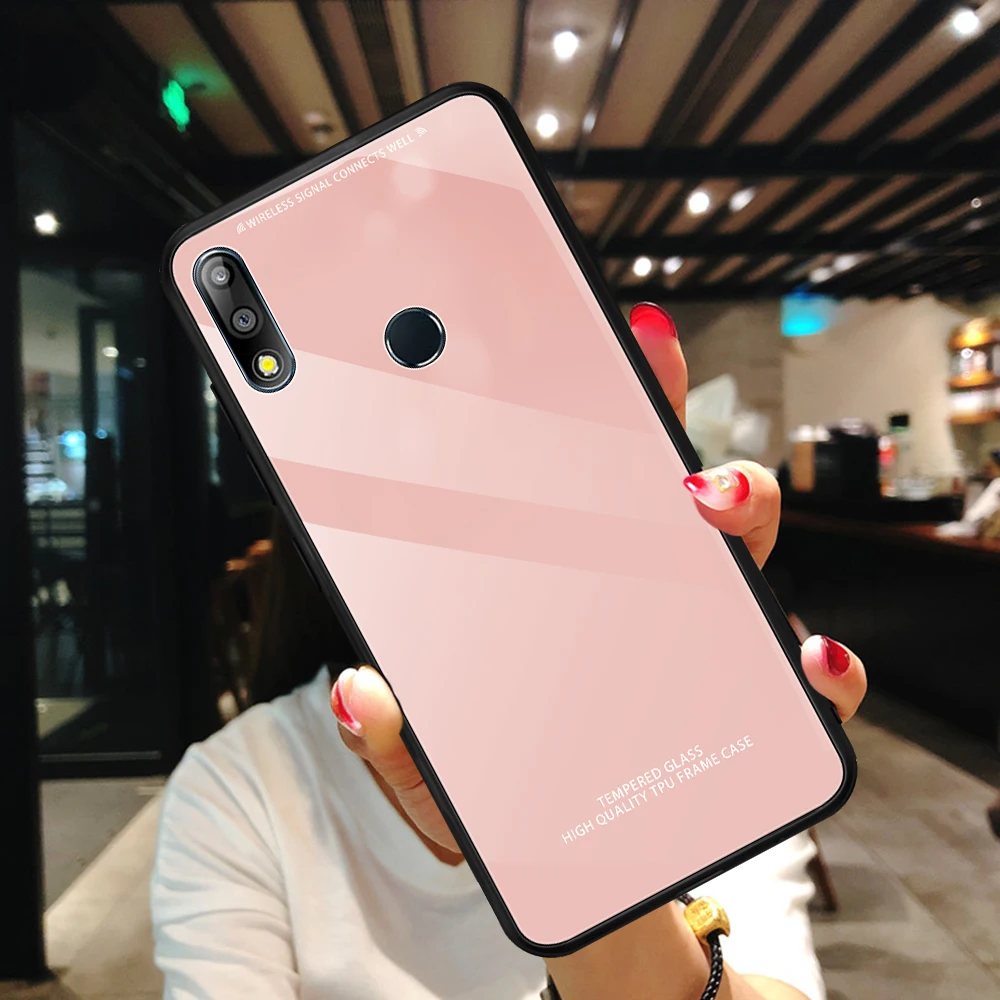 

Glossy Tempered Glass Phone Cases For Asus Zenfone Max M2 ZB633KL Max Pro M2 ZB631KL Max Pro M1 ZB601KL ZB602K Protective Cover