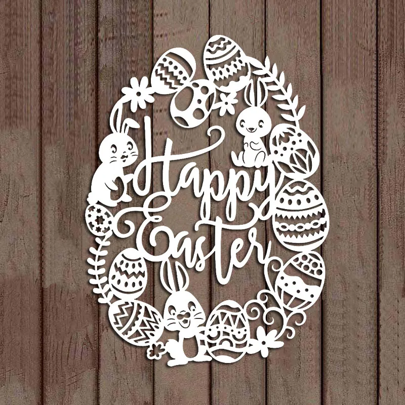 Металлические Вырубные штампы GG0877 Happy Easter вырубные яйца кролика трафареты для