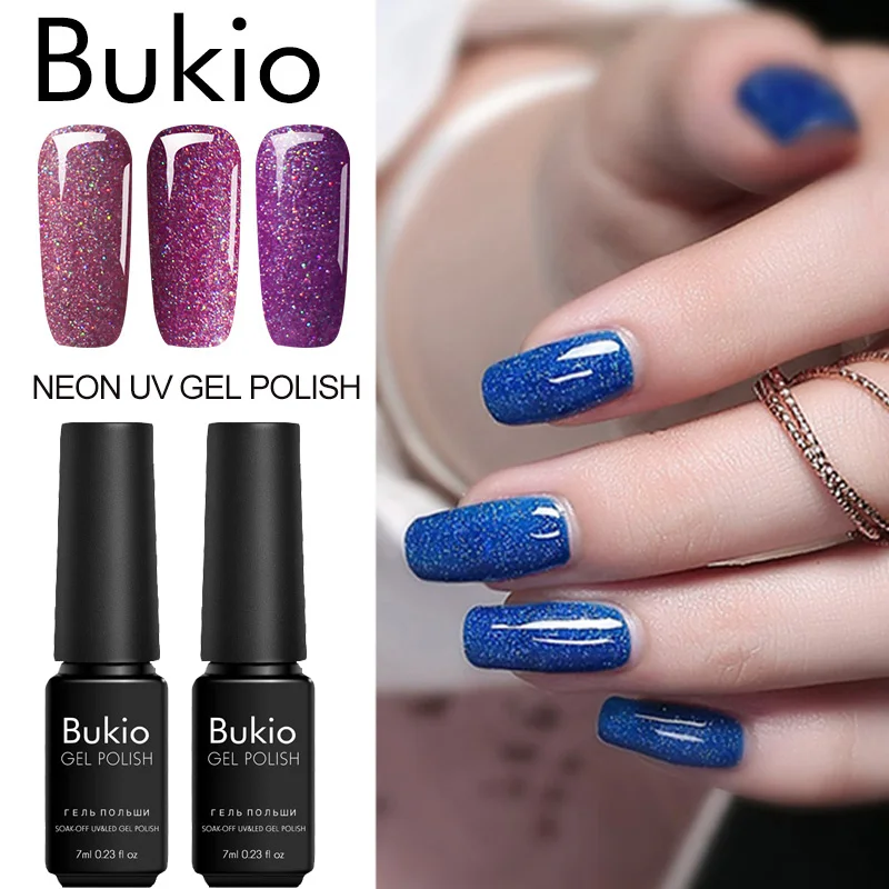 Bukio Gel Nail Polish Rainbow Neon Hybrid Varnishes For nails Manicure set Decoration Need Base top coat UV LED | Красота и здоровье
