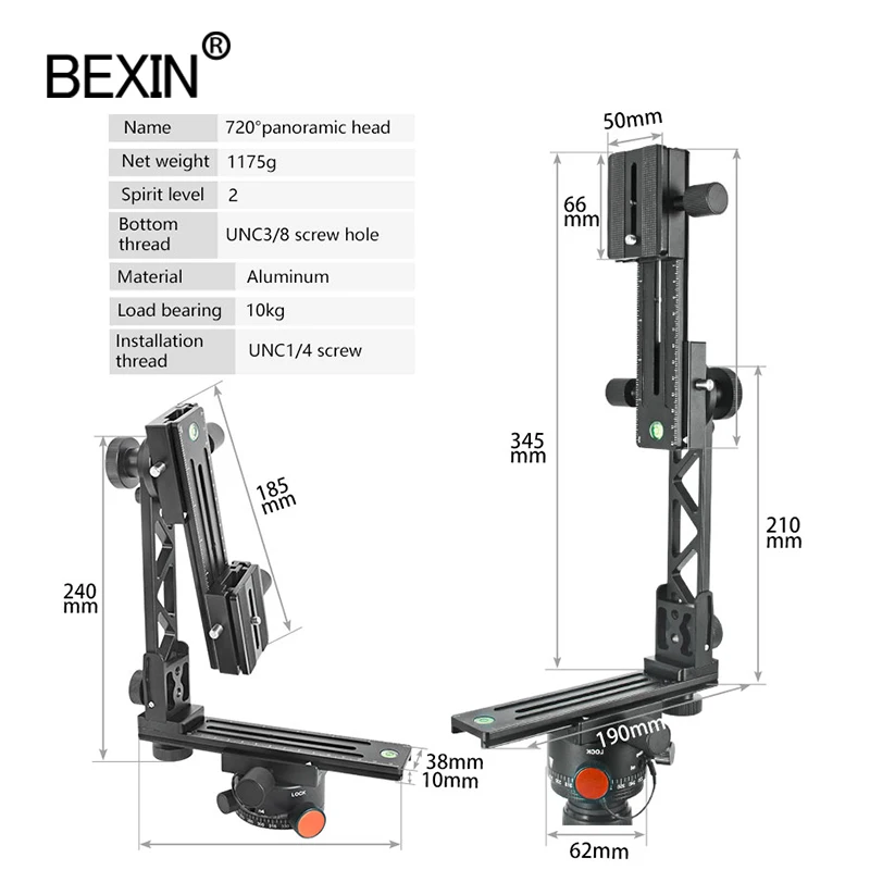 PH720A tripod head with node index plate 360 degree rotating panorama head profession night sky shooting adapter for dslr camera
