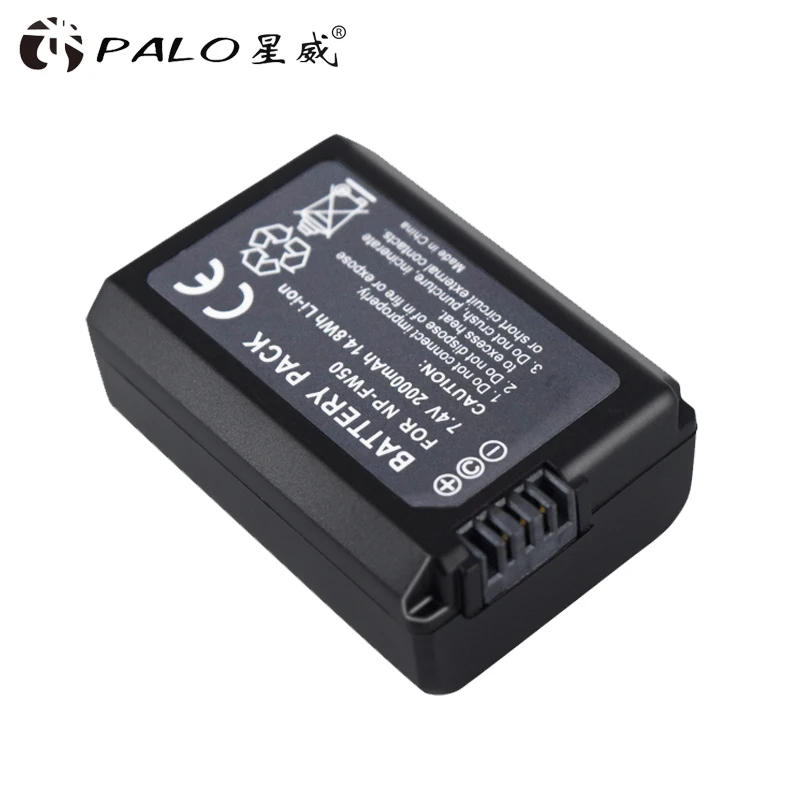 FW50X1 PALO 2 шт. 2000 мАч NP-FW50 NP FW50 батарея для камеры+ ЖК USB двойное зарядное устройство для sony Alpha a6500 a6300 a6000 a5000 a3000 NEX-3 a7R - Цвет: FW50X1