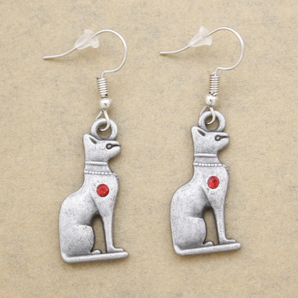 Pendientes Vintage chapados en plata Tribal, étnico, egipcio, gato Bastet Bast, joyería|Pendientes forma de gota| - AliExpress