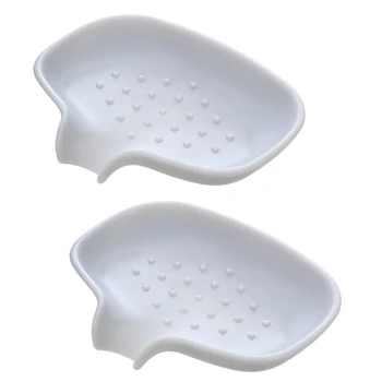 

2 Pack Silicone Soap Dish Drainer, Bar Soap Holder, Rubber Soap Saver Organizer, Self Draining Waterfall Soap Tray