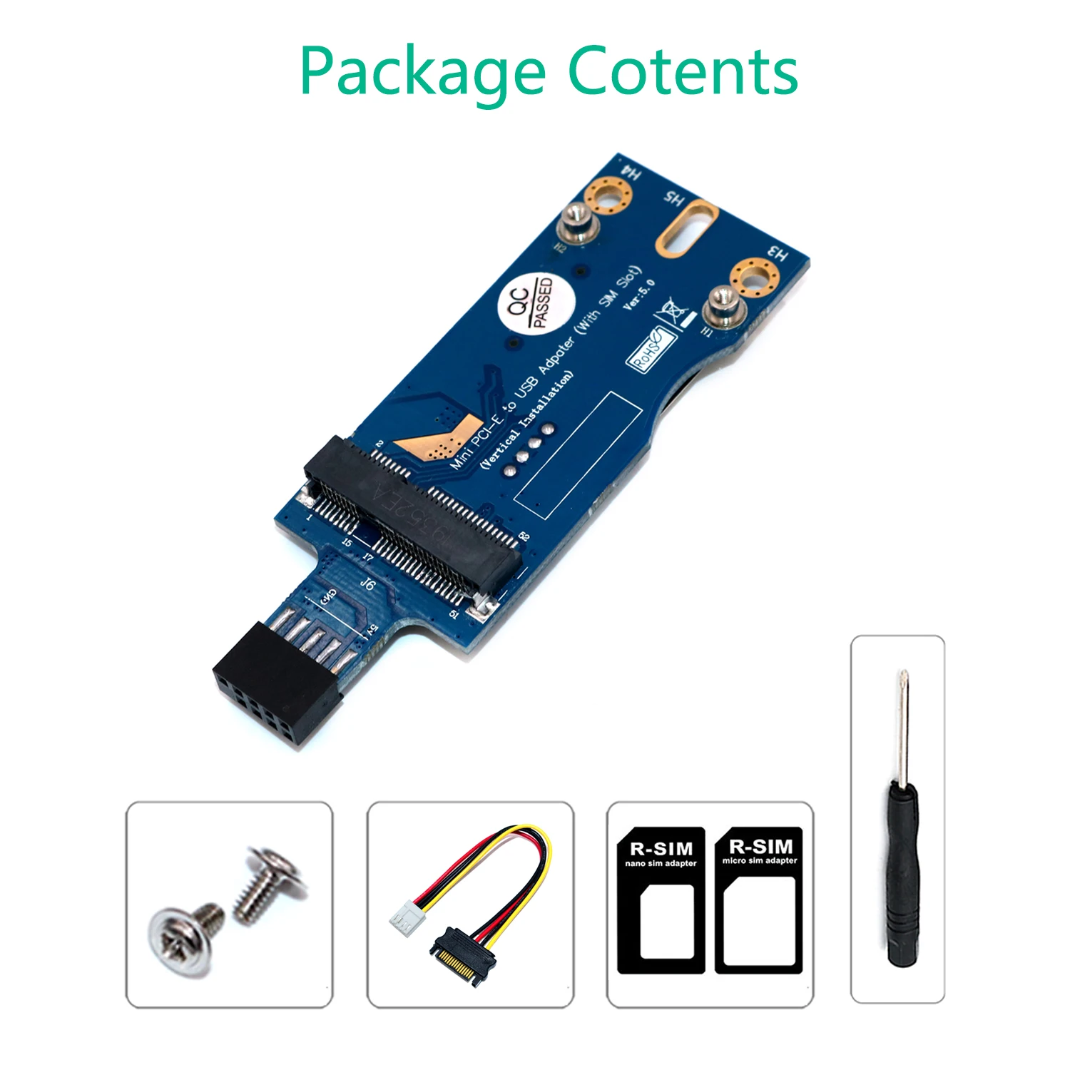 Мини PCI-E беспроводной к USB с слотом для sim-карты WWAN LTE модуль адаптер карта для рабочего стола Встроенная система USB 9Pin мини PCI-E адаптер