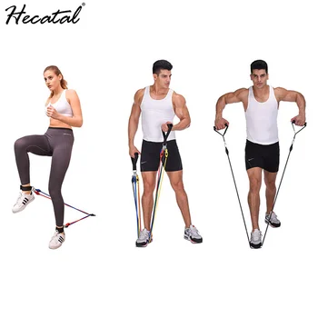 

HECATAL Exercise Resistance Bands Multi-purpose Fitness Rally Rope Workout Bands Training Folded Fitness Equipment 11-Piece Set