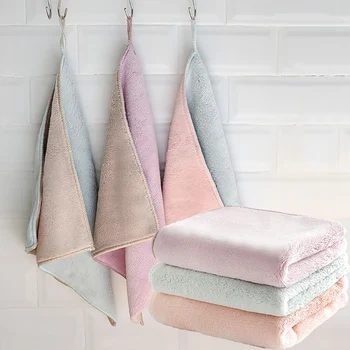 

N 3 Pcs Thick Microfibre Cleaning Cloths, Dish Cloths Soft Kitchen Wash Cloth For Washing Dishes Dish Rags