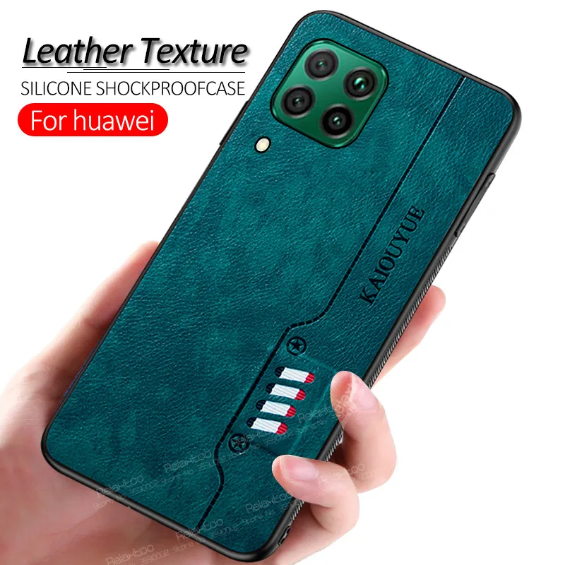 Чехол для huawei p40 lite роскошный кожаный чехол pro p20 p30 light p 20 30 40 мягкий силиконовый