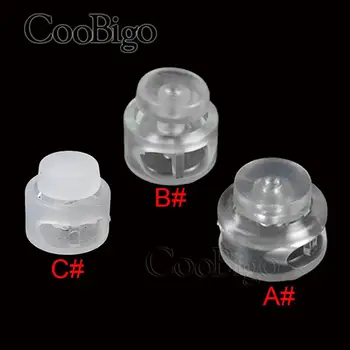 

500pcs Plastic Cord Lock Bean Stopper Toggle Clip Transparent Frost for Paracord Shoelace Backpack Bag Rope DIY Craft Accessory