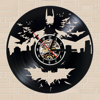 

Batman Wall Clock Vintage Modern Design Living Room Decoration Classic Vinyl Clocks Wall Watch Home Decor 12 inch Silent 12 inch