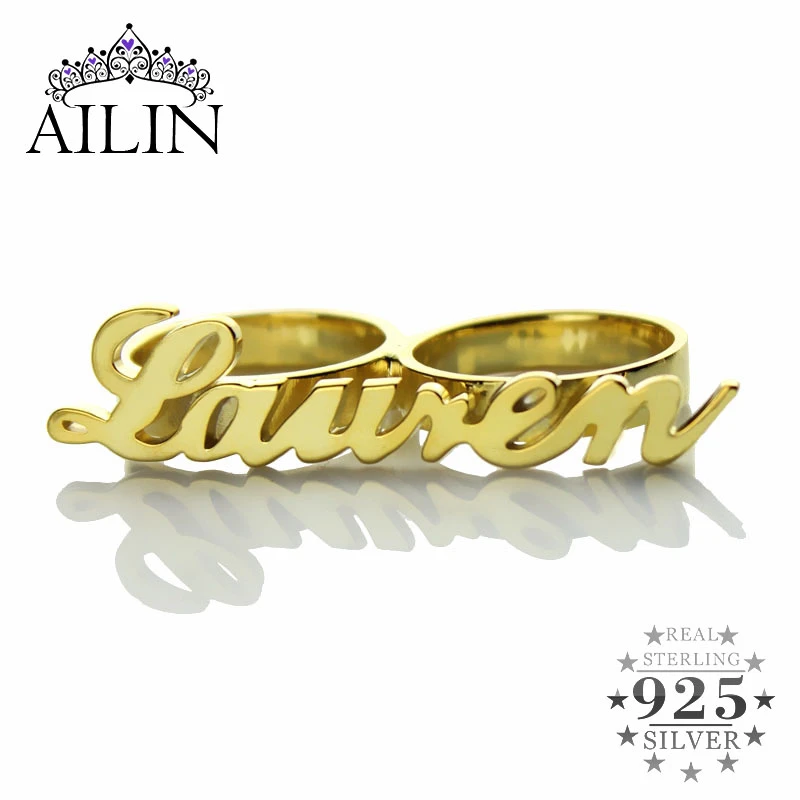 Ailin Pribadi Carrie Gaya 2 Jari Emas Nama Warna Cincin Pasangan Nama Cincin Cincin Untuk Wanita Cincin Perak 925 Cincin Untuk Pria Ring Jewelry Display Jewelry Transportjewelry Titanium Rings Aliexpress