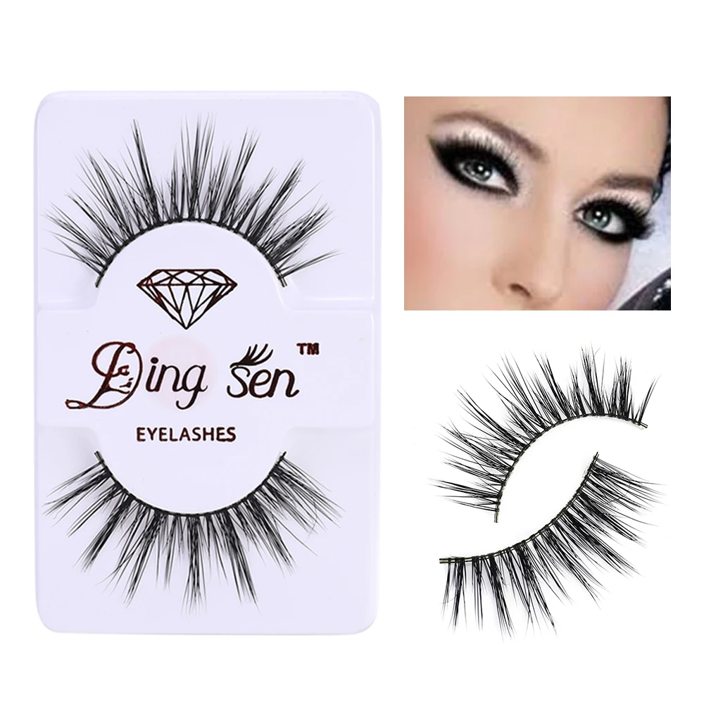 

1 Pairs 3D Lashes Extension Eye Makeup Tools Soft Faux Mink Hair False Eyelashes Natural Messy Eyelash Crisscross Wispy Fluffy