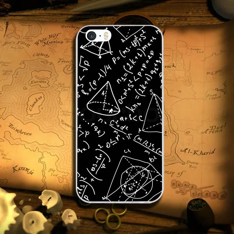 Математические формулы Типографика Coque для iPhone 7 8 PLUS 6S X XR XS Max 5 6 5s SE 6PLUS Силиконовый Мягкий Прозрачный Силикон ТПУ чехлы для телефонов