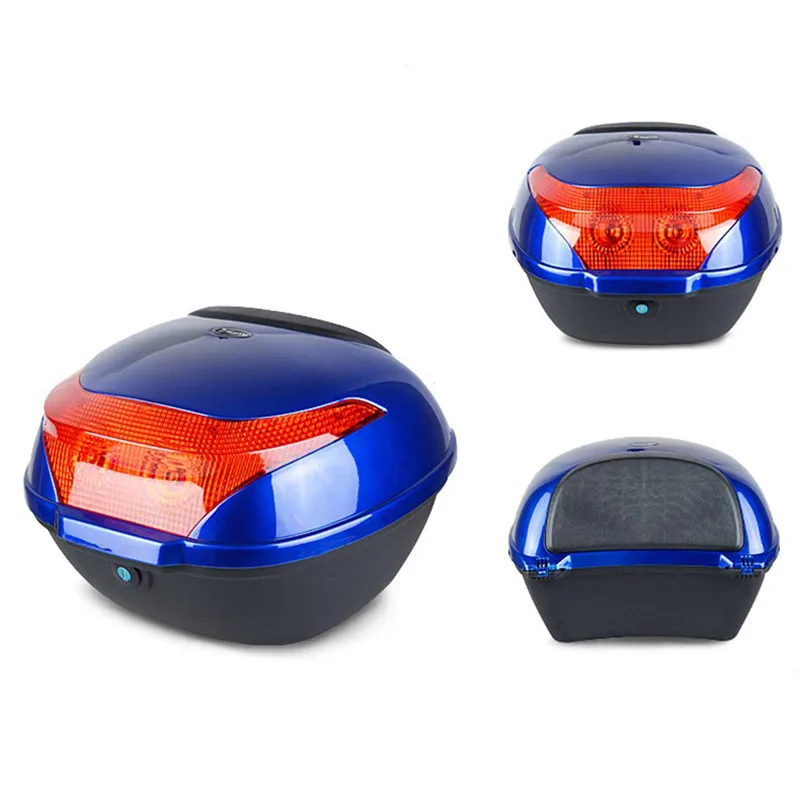 Moto rcycle Trunk baul para moto rcycle Top Box кофр для электрического велосипедного багажника Топ чехол с защитным замком 탑스 фкофр - Цвет: Синий