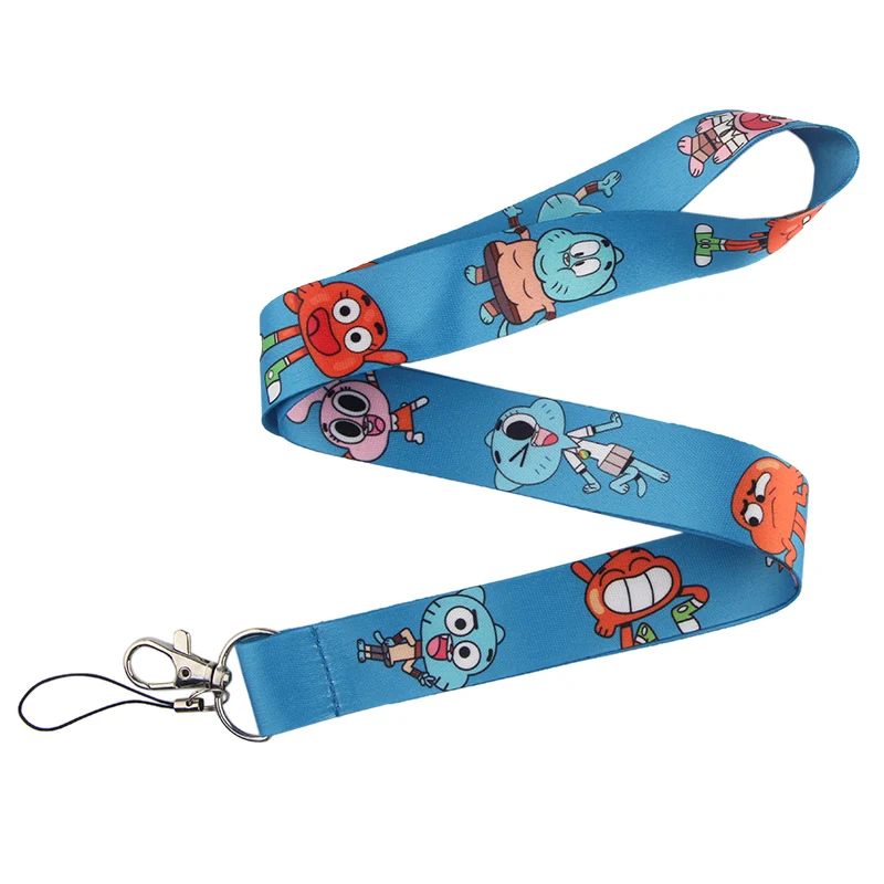 CA226 удивительный мир Gumball Талреп Брелок для ключей значок ID Мобильный телефон Веревка шейный ремень аксессуары Подарки