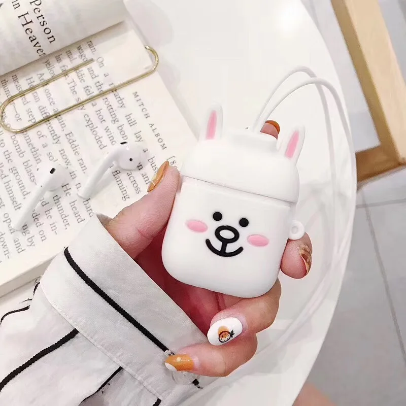 A14 Чехол с рисунком для airpods 2, i12, tws, i10, i11, i9s, i60, для AirPods, чехол, милый, для AirPods, i30, наушники, не теряются, веревка, силиконовый чехол - Цвет: A14