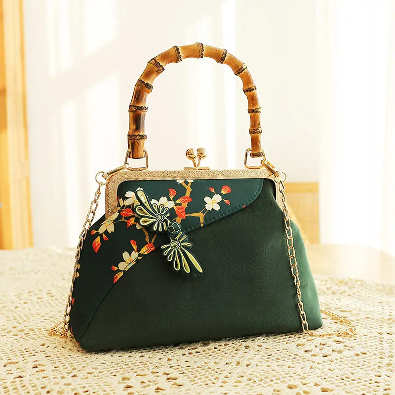 Vintage Designer Bag Cheongsam Bags Chain Women Shoulder Crossbody Bag Lock  Shell Bags Wood Tote Women's Handbags - AliExpress