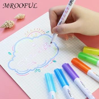

8pcs/set Metal Paint Marker Pen Diy Album Scrapbooking Outline Marker Glitter for Drawing Painting Doodling School Supplies