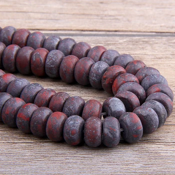 

Natural Matte Bloodstone Abacus Loose Spacer Rondelle red black stone Beads For Jewelry Making Bracelet Necklaces 4*6/5*8MM DIY