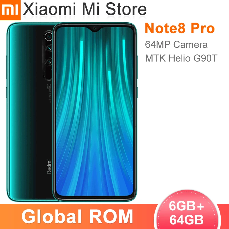 Смартфон Xiaomi Redmi Note 8 Pro глобальная прошивка 6 ГБ 64 мегапиксельная четырехъядерная