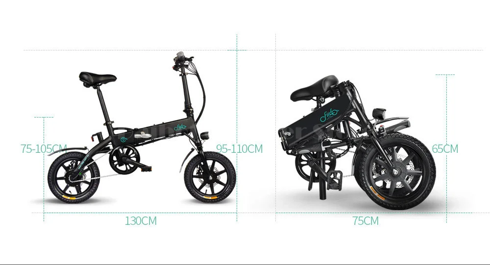 Fiido D1 Foldable Electric Scooter 2 Wheel Electric Bicycle 24V 250W Dual Brake System Portable Mini Folding Electric Bikes  (10)