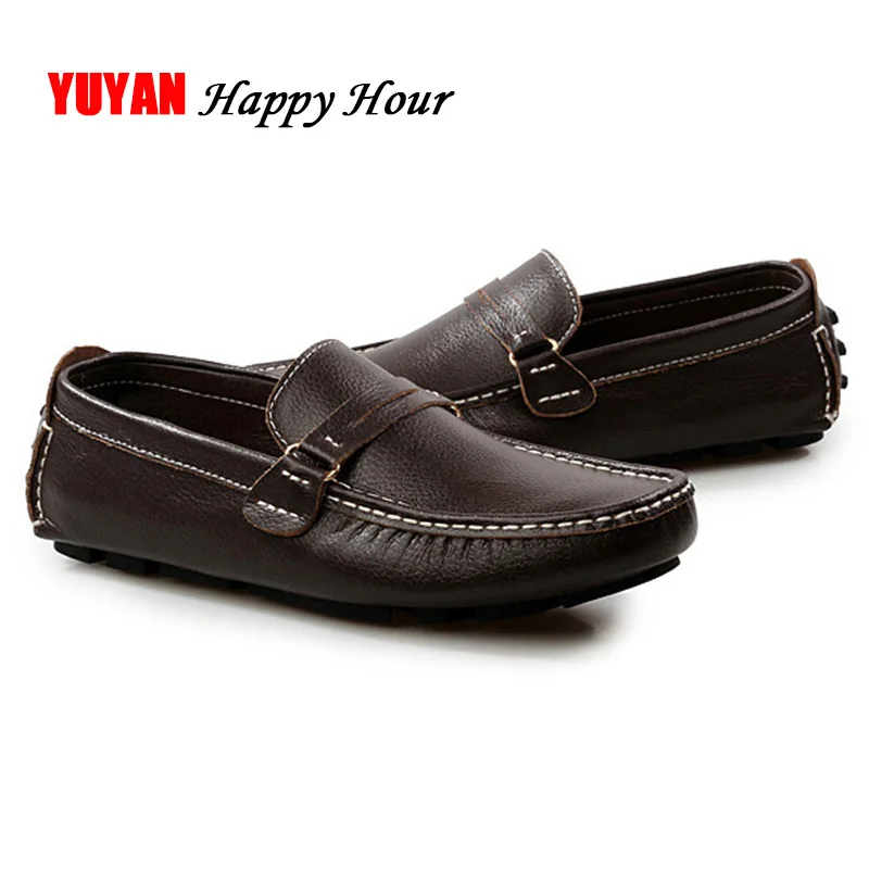 

Genuine Leather Shoes Men Loafers 2019 Spring Driving Shoes Soft Cow Leather Man Casual Shoes Comfortable Male Loafers J035