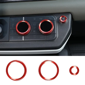 

for Land Rover Defender 110 2020 Red Aluminum Alloy o Ring Car Air Conditioning Knob Trim