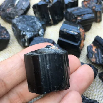 

100G Natural Black Tourmaline Retro Raw Gem stone Pendant Crystal Hand-Woven Jet Stone Ore Radiation Protection Stone Craft