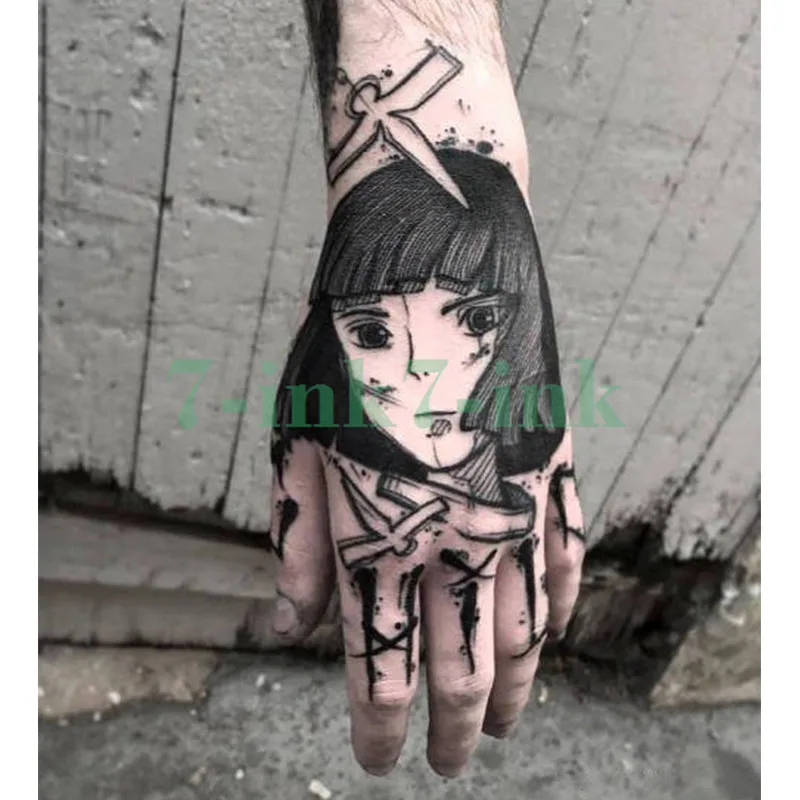 Водостойкая Временная тату наклейка с японским мультипликационным принтом Gril