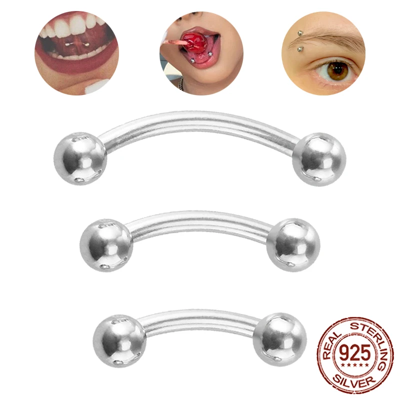 Piercing Sopracciglia In Acciaio Chirurgico 316L | Barbell Curvo 16G | Sterile Per Tragus E Helix - Foto 11
