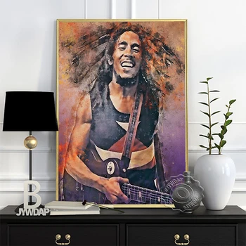 Robert Nesta Bob Marley jamajski plakat artystyczny Reggae pomysłodawca obraz ścienny Vintage Ska powolne klaskanie fanów rocka zbieraj dekoracje ścienne tanie i dobre opinie BJYWDAP CN (pochodzenie) Wydruki na płótnie Oddzielna PŁÓTNO Wodoodporny tusz Obraz z postacią bez ramki Klasyczne