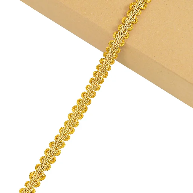 5yards Gold Silver Centipede Braided Lace Ribbon Sewing Fabric Trim DIY Clothes Handmade Accessories Wedding Party Decoration B06