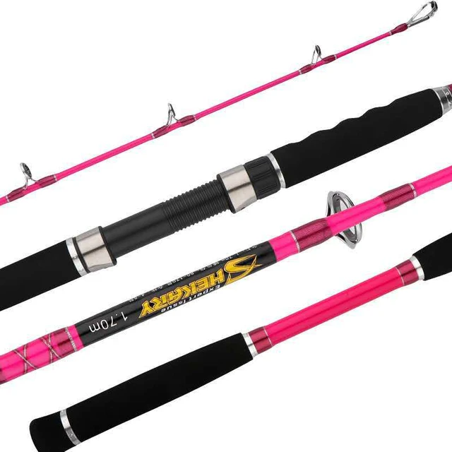 Newest Lure boat fishing rod deep sea offshore pole pink 1.7