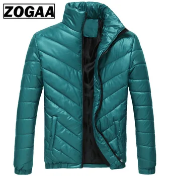 

ZOGAA 2019 Winter Parka Men Striped Stand Collar Male Parkas Jackets Thick Jackets Warm Coats M-5XL Outwear Men Winter Jacket