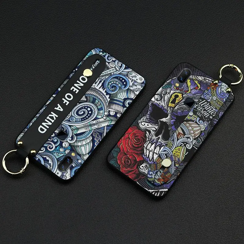 

Shockproof Phone Case For Vivo NEX A 6.59-inch Fashion Design Soft Anti-knock Case Phone Graffiti Lanyard Series Holder