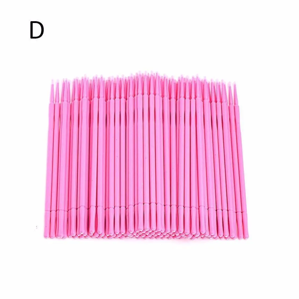 100 шт Одноразовые Инструменты для наращивания ресниц индивидуальные Аппликаторы ресниц тушь кисти накладные ресницы ватные тампоны - Handle Color: Medium pink