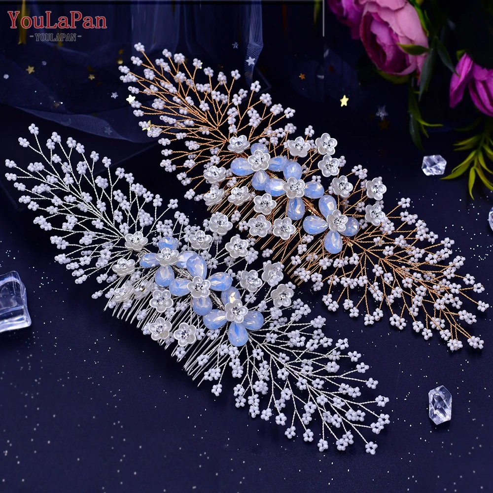 TOPQUEEN HP279 Wedding Hair Clip Elegant Woman Hairpins Bridal Comb Crystal Bridesmaid Headdress Pageant Headwear Hair Jewelry