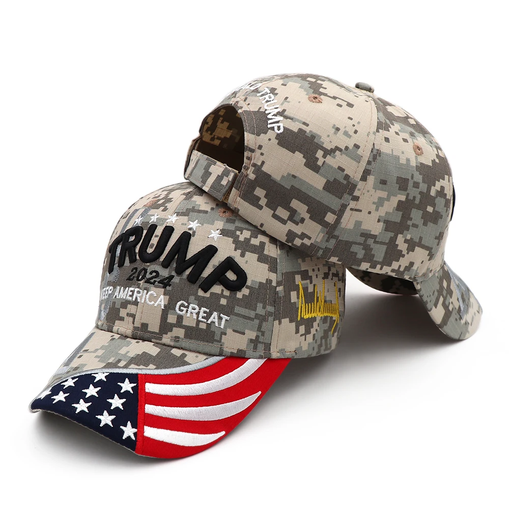 Donald Trump Hoed Camouflage Cap Houden Amerika Grote Maga Hoed President 2024 Amerikaanse Vlag Usa Baseball Caps