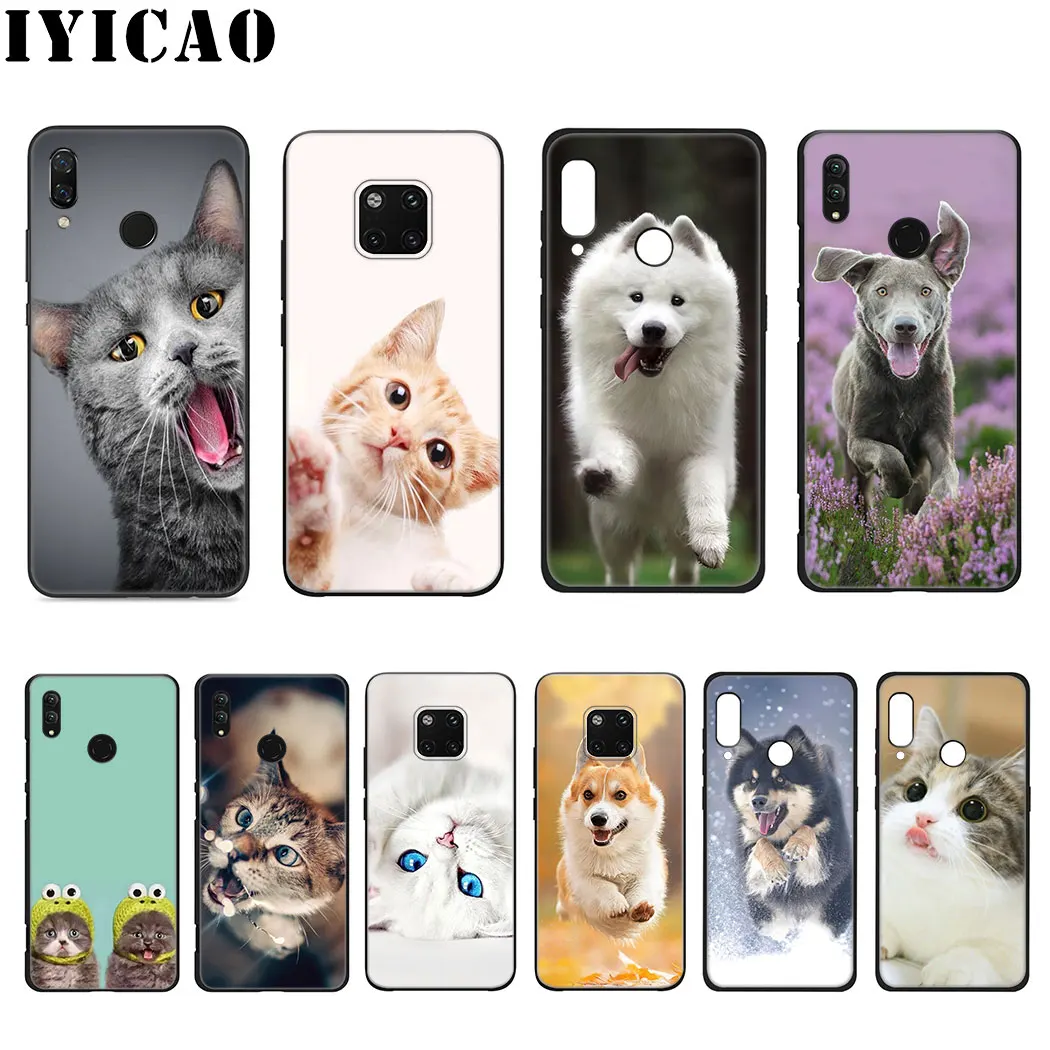Animal Dog Cat Soft Silicone Case for Huawei Nova 5i 4 3i 3 2i 2 Lite Mate 10 20 30 Pro TPU Cover |