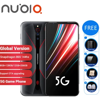 Перейти на Алиэкспресс и купить Глобальная версия Nubia Red Magic 5G, игровой смартфон 12 Гб 256 ГБ/8 ГБ 128 ГБ 6,65 дюймSnapdragon 865 NFC Redmagic 5G