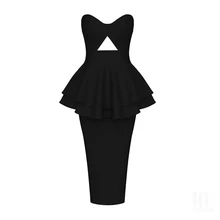  Red Rayon Bandage Midi Party Dress For Women 2022 Fashion New Sexy Hollow Ruffle Bodycon Dresses Club Evening Vestidos 
