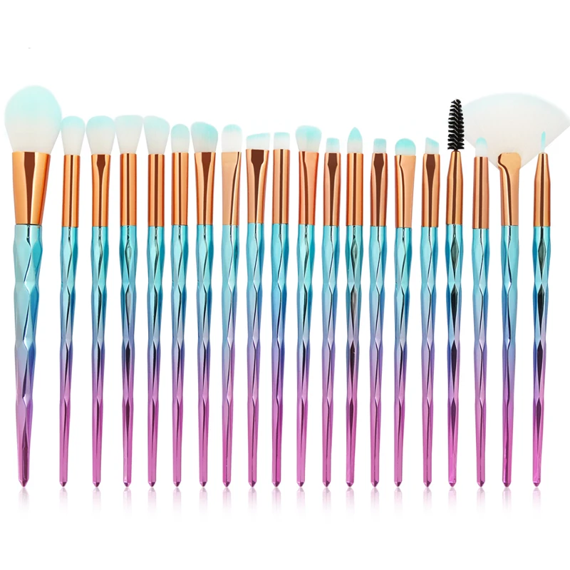 SinSo 12/20PCS Professional Makeup Brushes Set Beauty Cosmetics Tool Foundation Powder Eyebrow Eyeliner Blush Makeup Brush Kit - Handle Color: 20pcs Blue Pink