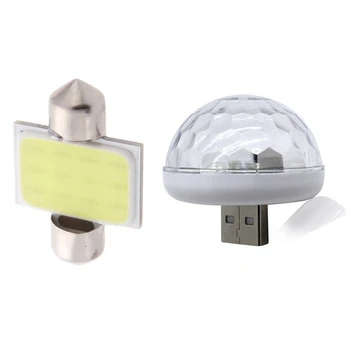 

3W COB LED Car Interior Ceiling Light lamp Bulb 31mm White DC12V & Multi Color USB Led Car Interior Lighting Kit