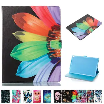 

New Fashion Printing PU Leather Case For Samsung Galaxy Tab S4 10.5 inch SM-T830 T835 smart painted leather tablet case+film+pen