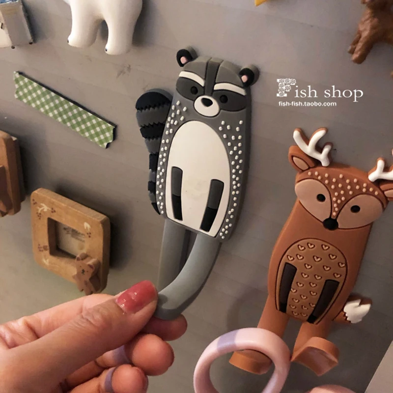 Animal Multi-Purpose Hooks Fridge Kitchen reused use Hook can Washed wall Holder Removable Seamless Sticking hook home decor