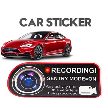 Dla Tesla Model 3 X S Y 2021 Car Styling Sentry Mode Recorder naklejka statyczna przypomnienie o nagraniu okno wewnętrzne naklejka tanie i dobre opinie iteslacom Do drzwi wewnętrznych CN (pochodzenie) Z tworzywa sztucznego
