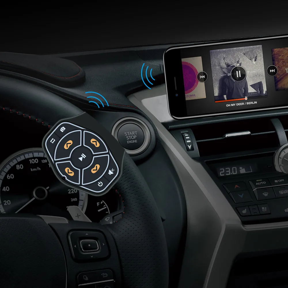 Автомобильный пульт дистанционного управления на руль с кнопкой Bluetooth для Android