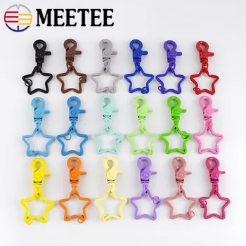 

5/10pc Meetee 43mm Candy Keychain Rings Buckles Star Key Holder Split Dog Buckle Snap Hook Lobster Clasp DIY Keychains Pendant