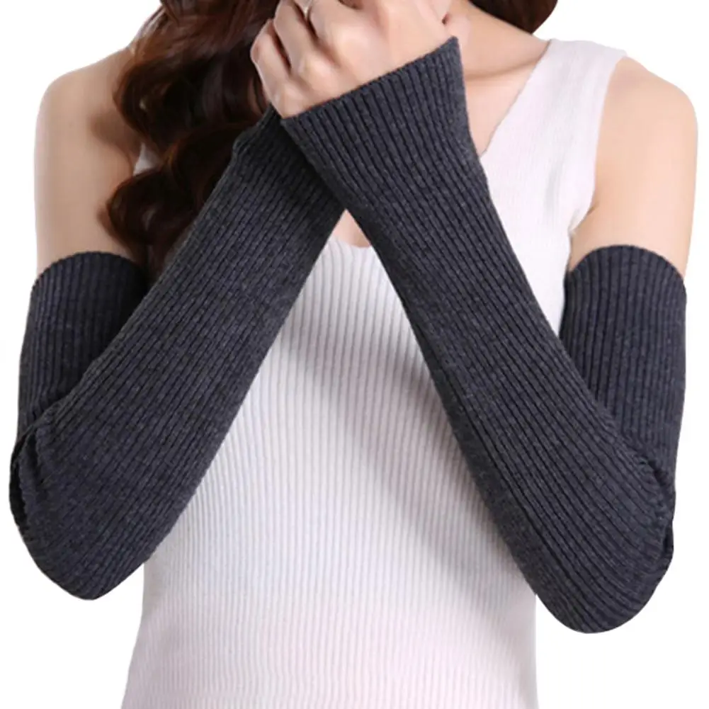 

2Pcs Long Gloves Women Thumb Hole Arm Warmer Long Gloves Oversleeve Sports Protection Running Cycling Reflective Sunscreen Bands
