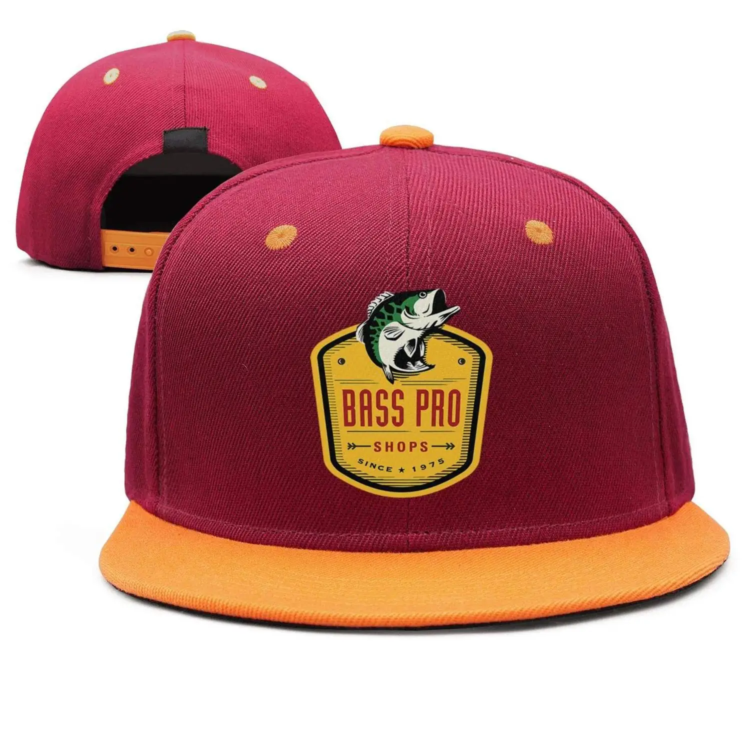 Bass-Pro-Shops-логотип-бейсболка с плоским козырьком из хлопка на открытом воздухе